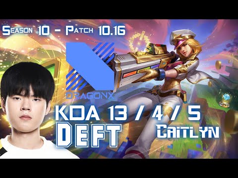 DRX Deft CAITLYN vs ASHE ADC - Patch 10.16 KR Ranked