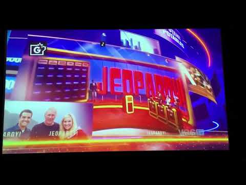 Jeopardy, intro; captions showing WRONG 1-day total 😂 - Sameer Gandhi Day 2 (9/25/20)