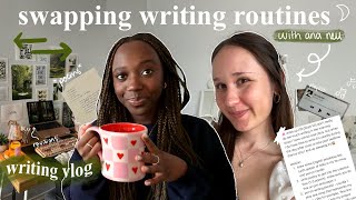 swapping writing routines with ana neu!!🖊️🍵 *cozy writing vlog*