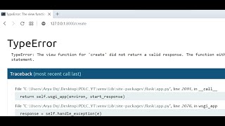 TypeError: The view function for 'create' did not return a valid response Aryadrj | IT