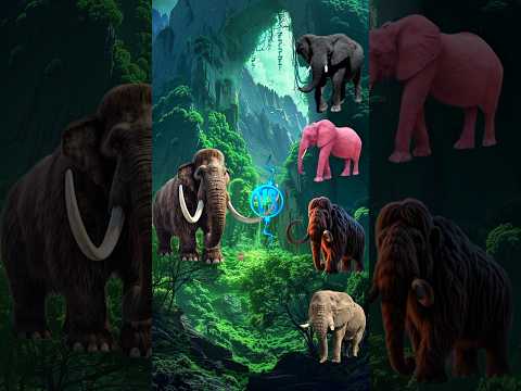 woolly mammoth Vs 4 elephant 💀#elephant #woollymammoth