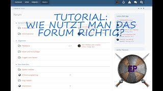 Wie nutze ich das Forum richtig? | Forum-Tutorial | Endplays.de