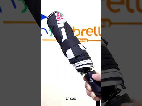 Part of a video titled How to open and close an automatic umbrella properly? - YouTube