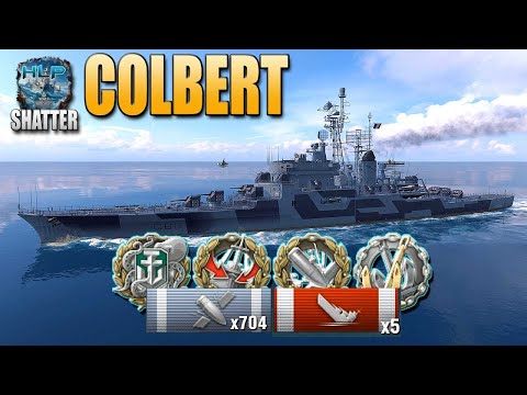 Cruiser Colbert on map Shatter, 259k damage - World of Warships