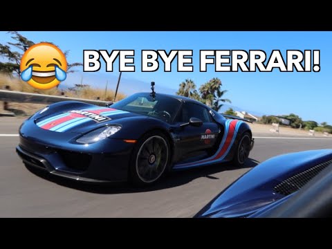 COCKY Ferrari Owner DESTROYED By PORSCHE 918 SPYDER LOL!