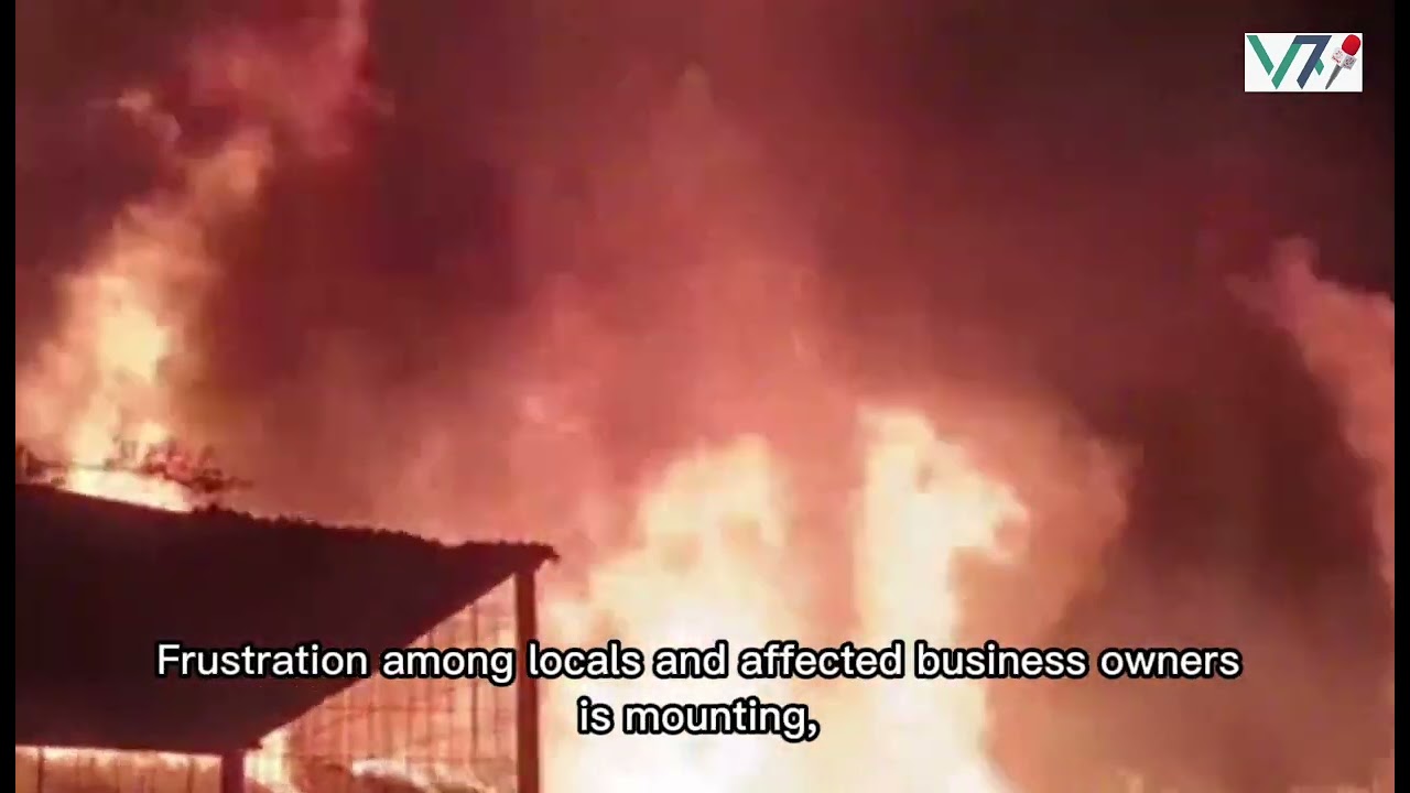 Devastating Fire Destroys 30 Shops in Baghaichhari