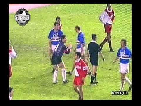 AS Monaco 2 vs Sampdoria 2 Ramon Diaz, Mancini, Wegner, Vialli 1990 FUTBOL RETRO TV