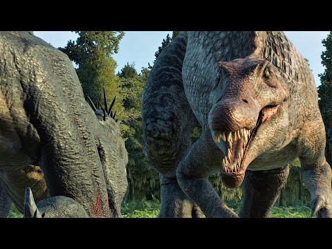 JP3 SPINOSAURUS VS SCORPIOS REX: Camp Cretaceous! - Jurassic World Evolution 2