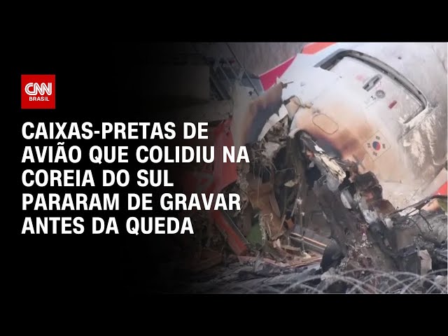 Caixas-pretas de avião que colidiu na Coreia do Sul pararam de gravar antes da queda | AGORA CNN