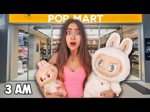 I Survived 24 HOURS inside of a POP MART!! (HUGE UNBOXING)