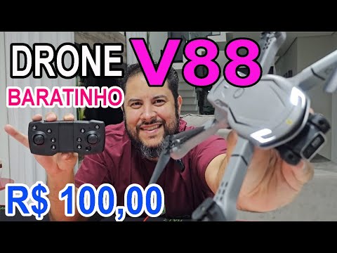 Drone V88 para iniciantes como Ligar pela primeira vez e todas as funções do controle como é camera
