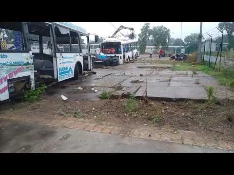 Poslední chvíle trolejbusu Škoda 21Tr evč 393 DPmP