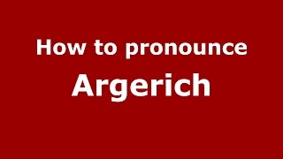 How to pronounce Argerich