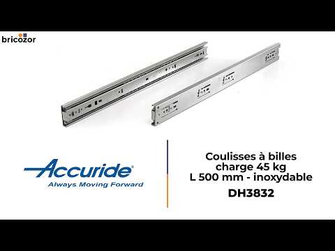 Coulisses à billes DH 3832 - charge max 45 kg - sortie totale ACCURIDE