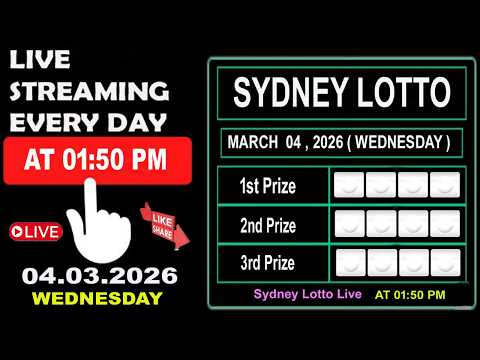 Sydney Lotto Live Result March 04, 2026 | Lotto Live