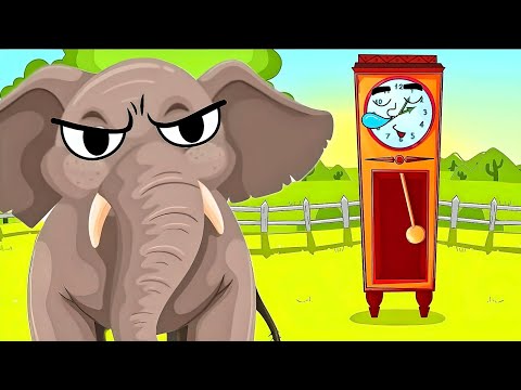 AN ELEPHANT GOT ANGRY TO CLOCK FROM FAR | HICKORY DICKORY DOCK