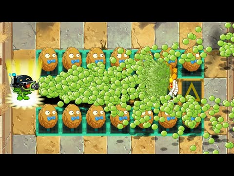 Mega Gatling Pea Remake & 99 Other Plant Level 1 Vs Pyramid Head Zombie Level 10 - PvZ 2 Challenge