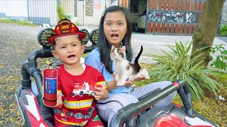 Download lagu AZAM BECAME A FIRE FIGHTER 🚒 HELPING A KITTEN mp3