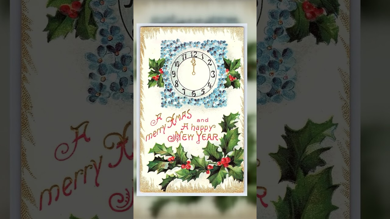 Christmas and New Year Postcard, Divided Back, 1910 Postmark Video