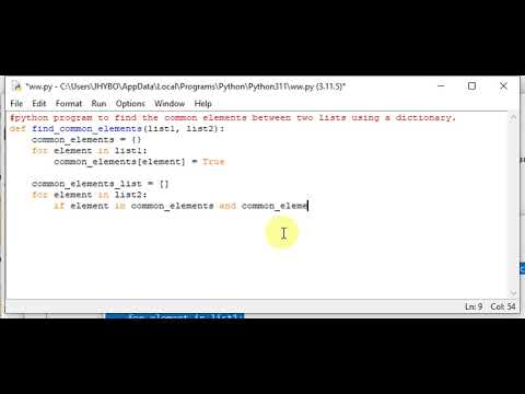 Python Program To Find The Common Elements Between Two Lists Using A Dictionary