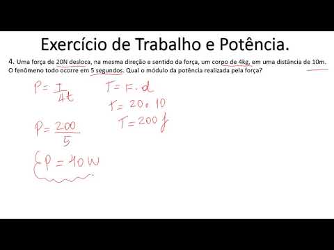 Exercício de Trabalho e Potencia