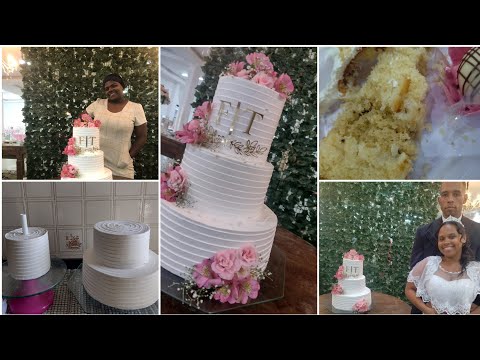 Decorating a 3-tier wedding cake, all real | Chantininho 💕 | In love. Felipe 💕 Tainá