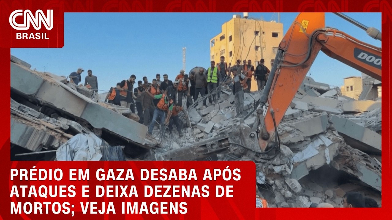 Vídeo mostra resgate de menino em prédio que desabou em Gaza | CNN BRASIL