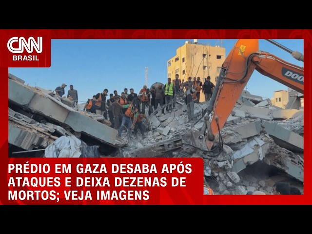 Vídeo mostra resgate de menino em prédio que desabou em Gaza | CNN BRASIL