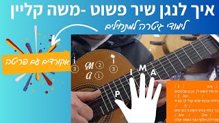 לימודי גיטרה | איך לנגן בגיטרה - שיר פשוט - משה קליין |