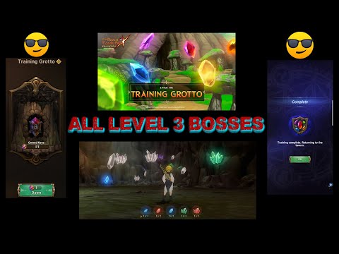 7 DEADLY SINS: GRAND CROSS - TRAINING GROTTO/DUNGEON ALL LEVEL 3 BOSSES STRATEGIES I USE EASY CLEARS