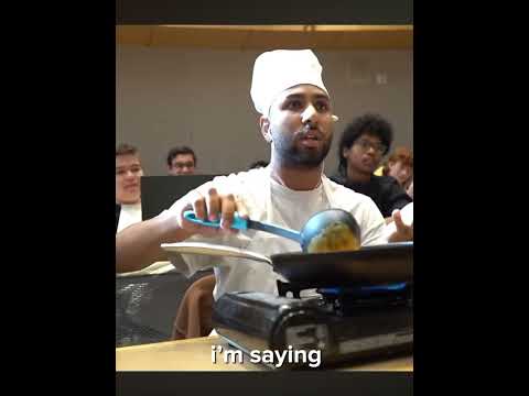 Making butter chicken in a college class 👍