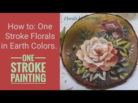 Decorative  Painting/ Acrylic painting tutorial/ One Stroke Florals in Earth Colors #acrylicart
