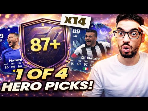 14x 1 of 4 87+ Base/US/UEFA Primetime Hero Picks!