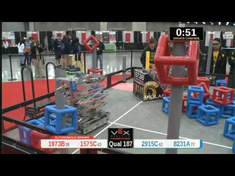 2015 VRC Tech Q187 - 1973B 1575C vs 2915C 8231A - 57 to 25 - VEX Worlds 2015 - Technology Division