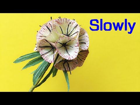 ABC TV | How To Make Scabiosa Pods Paper Flower From Crepe Paper (Slowly) - Craft Tutorial