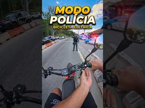 Modo Policia na Bicicleta Elétrica GT73 pro! 🚔🚴 #bicicleta #eletrica #mobilidade