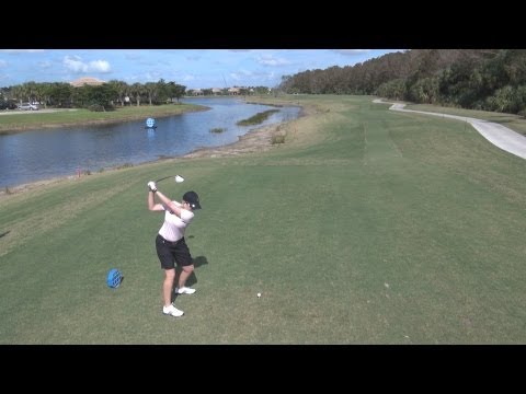 GOLF SWING 2012 - KARRIE WEBB DRIVER - ELEVATED DOWN THE LINE & SLOW MOTION - HQ 1080p HD