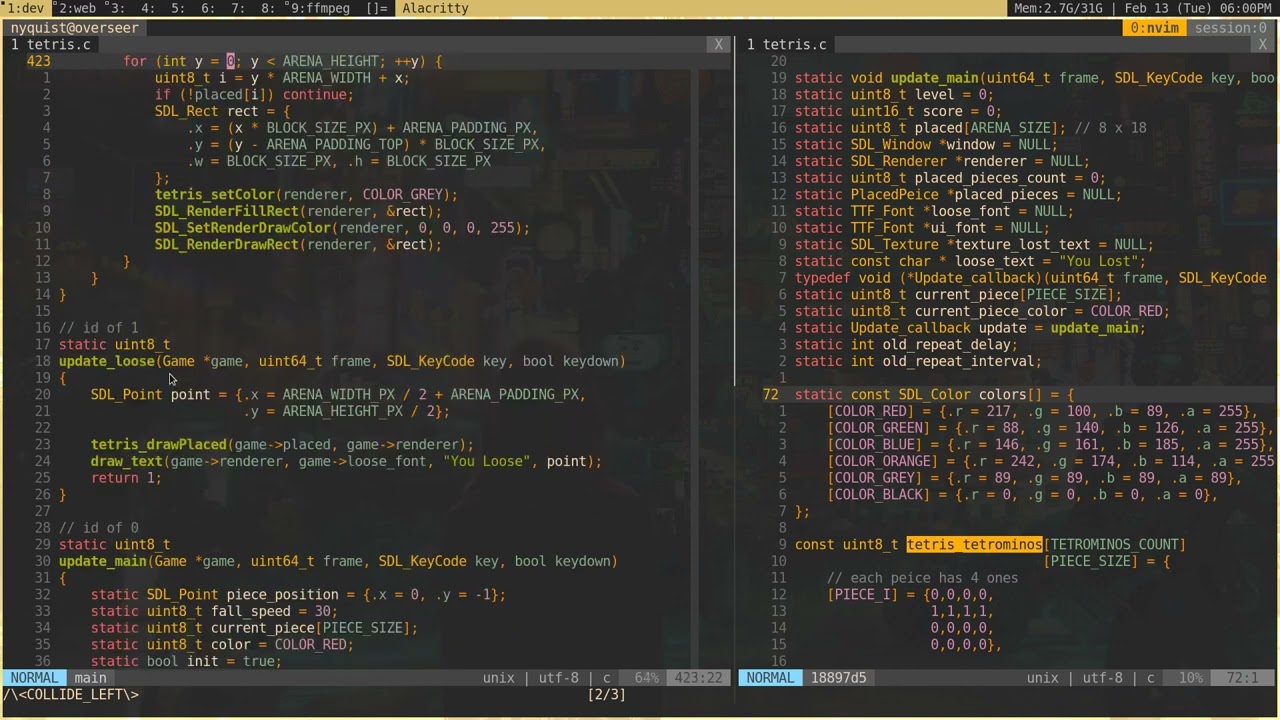 I made Tetris in C, this is what I learned