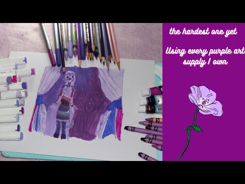 Using every purple art supply I own January 2021