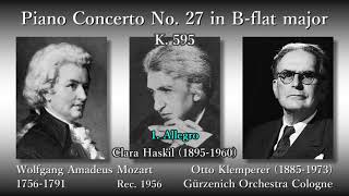 Mozart:PianoConcertoNo.27,Haskil&Klemperer1956モーツァルトピアノ協奏曲第27番ハスキル&クレンペラー
