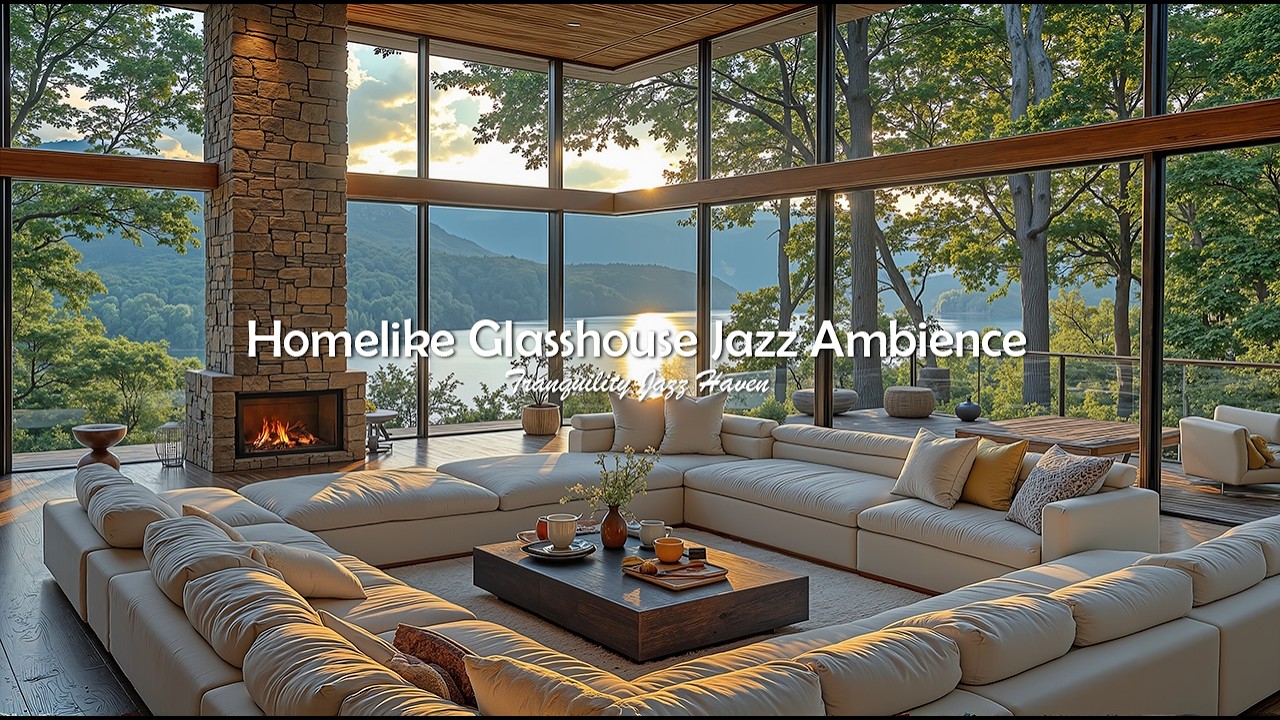 Homelike Glasshouse Jazz Ambience To Productivity | Warm Coffee Mood Jazz Music For Stress Relief