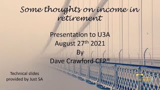 Some Thoughts on Income in Retirment by Dave Crawford