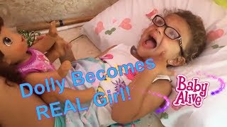 Gia turns Baby Alive Doll into a Real Girl- Huge Fail! What Should Gia Do???