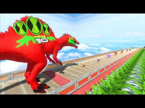 BEN 10 SPINOSAURUS GIANT DEATH FALL - Animal Revolt Battle Simulator