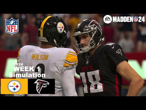 Madden 24 Falcons vs Steelers Week 1 (Madden 25 Updated Roster) 2024-2025 Sim PS5 4K Game Play.
