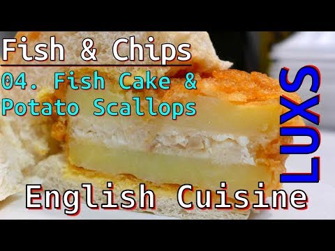 Fish Cake and Scallops from English Fish and Chips