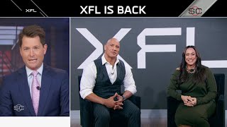 XFL Owners Dany Garcia and Dwayne Johnson on ESPN’s SportsCenter to talk XFL