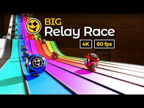 Big Marble Relay Race  | #marbles #marblerun #marblerace #asmr #sensory