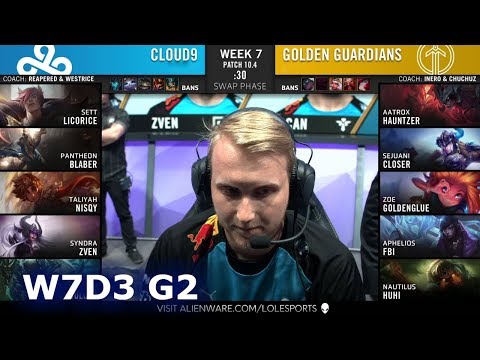 Cloud 9 vs Golden Guardians | Week 7 Day 3 S10 LCS Spring 2020 | C9 vs GG W7D3