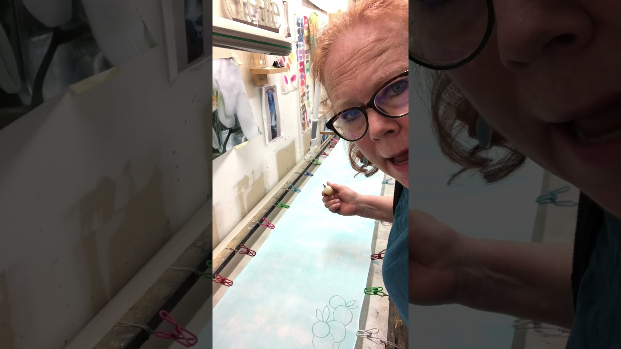 Applying #jacquardproducts #Resistad to silk to create a blueberry design.